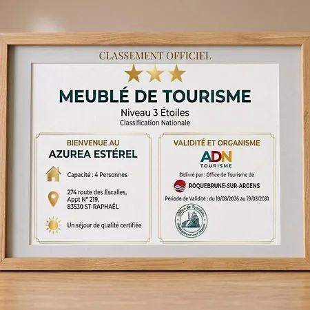 شقة Azurea Esterel Vue Piscine Chauffee Classe 3 Etoiles